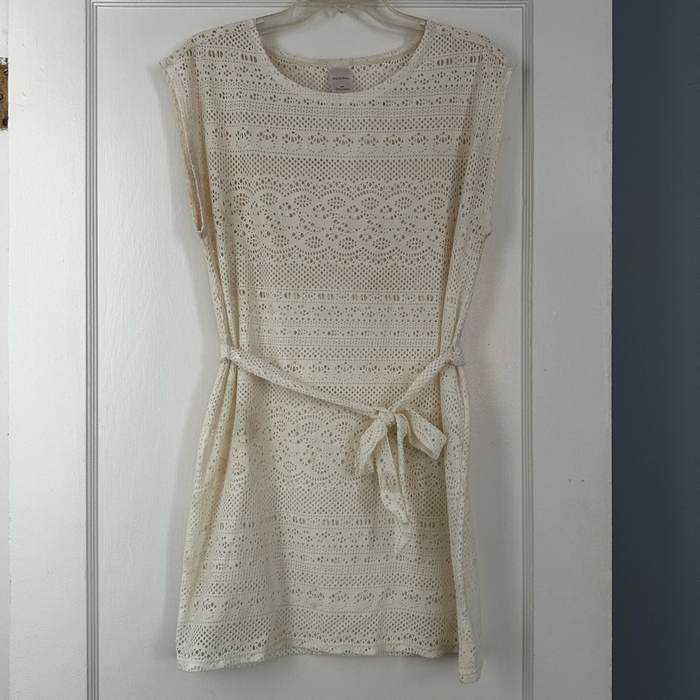 Elegant Cream Lace Swim Cover-Up